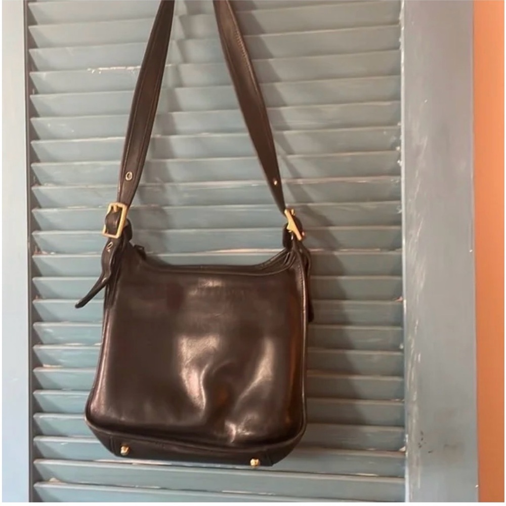 RARE Coach Large Vintage Legacy Zip Bag Brass Buckle